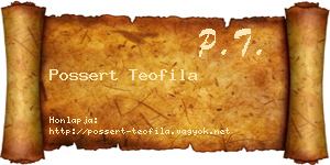 Possert Teofila névjegykártya